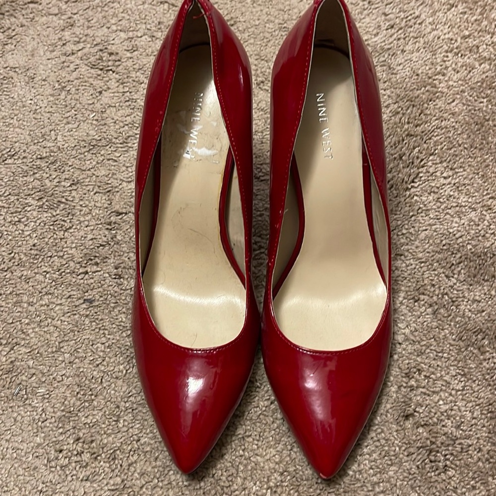 Nine West Glossy Red Heels